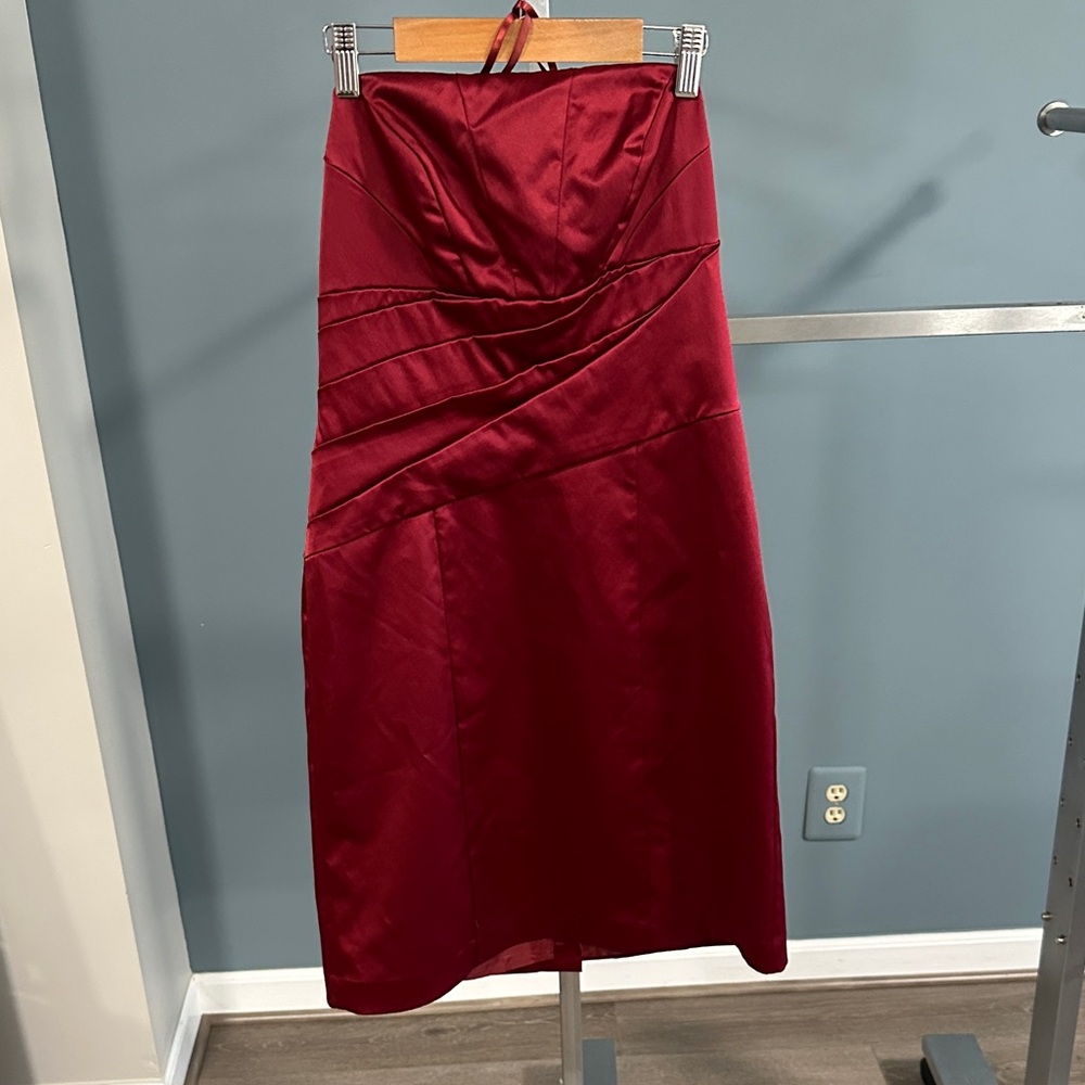 The Limited Burgundy Strapless Dress